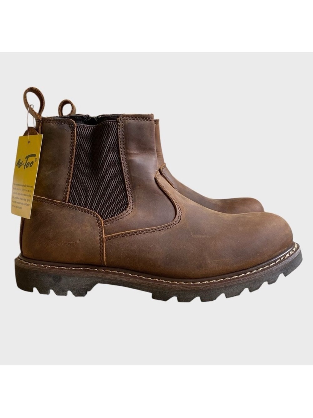 NEW Ad Tec Men's 6" Crazy Horse Soft Toe Work Boots 11.5W Leather Rugged Brown